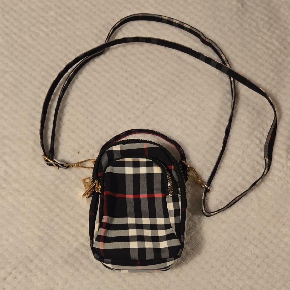 Little Red Black & White Plaid Small Purse Bag